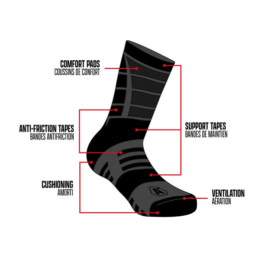 Chaussette hiver / Impact 9'' / Laine de Mérinos.  A10.