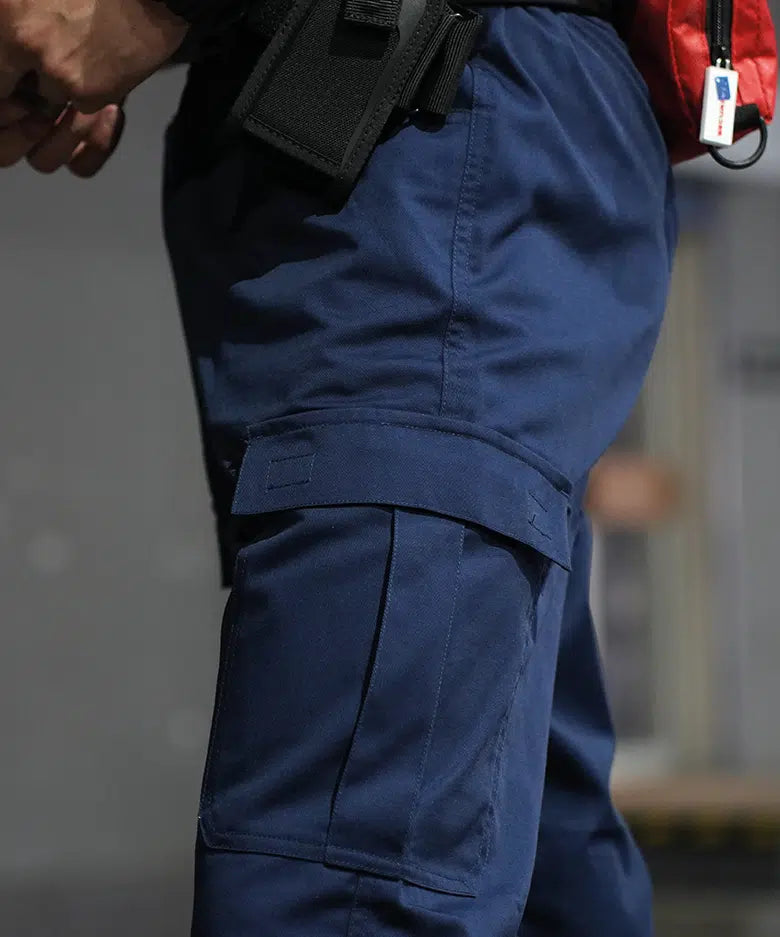 Pantalon avec Bande HV / Sécurité Privée / SSIAP / Sécurité incendie / Noir et Bleu Marine. GK PRO.