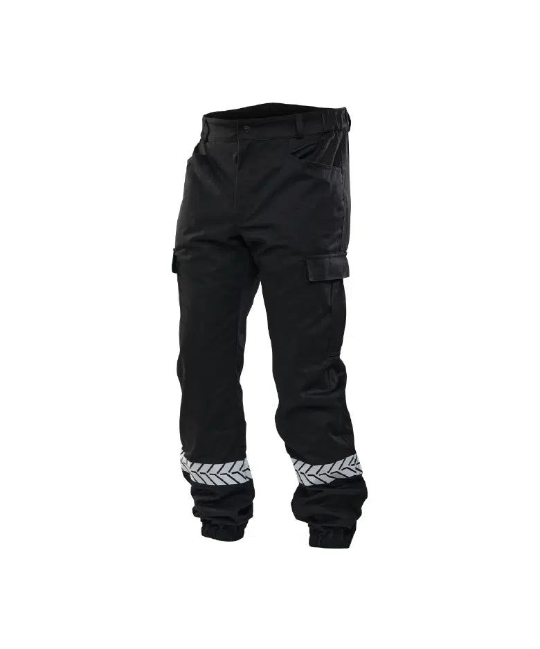 Pantalon avec Bande HV / Sécurité Privée / SSIAP / Sécurité incendie / Noir et Bleu Marine. GK PRO.