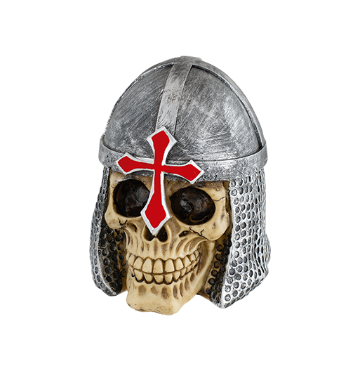 Figurine résine / Tête de mort avec croix templier / Décoration. TOLE10 IMPERIAL.