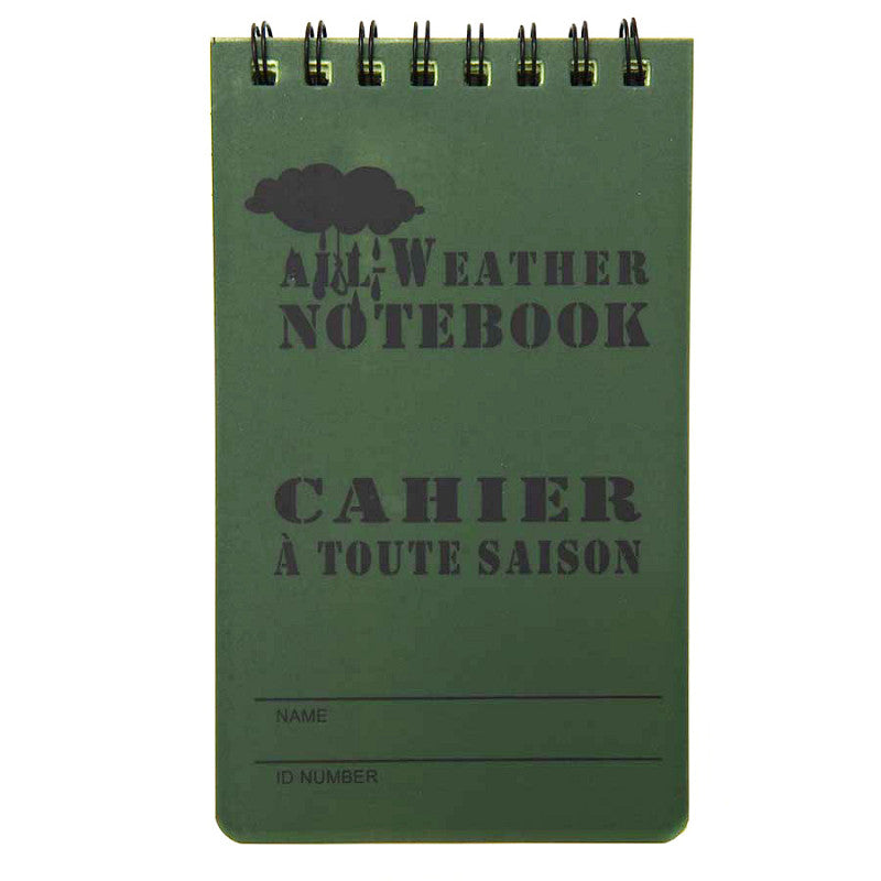 Carnet étanche / Petit modèle / Vert Olive. FOSCO.