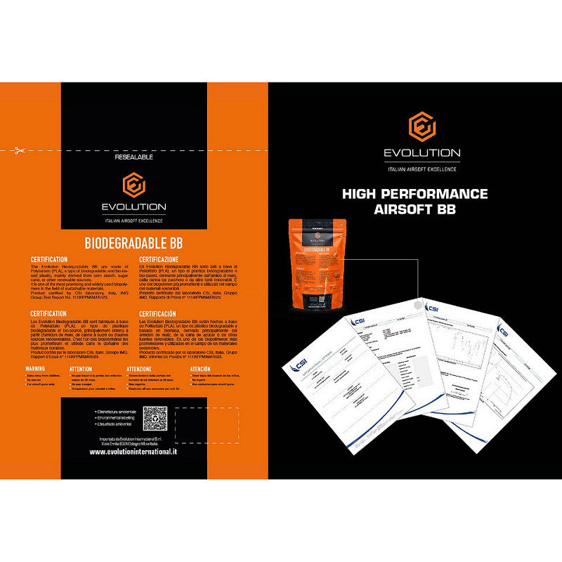 Bille / Airsoft / Traçantes / BB'S /  1kg / 0.25 grammes. EVOLUTION.