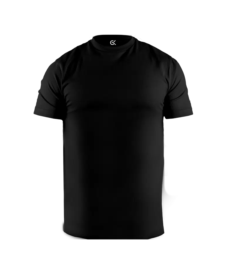 T-Shirt Manche Courte Noir 100% Coton.