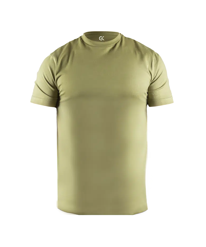 T-Shirt Manche Courte Vert Olive 100% Coton.