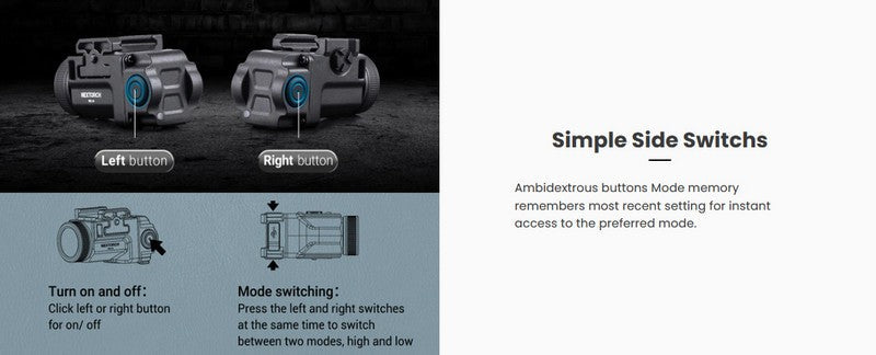 Lampe pour arme de poing / Nextorch WL14 / 500 Lumens.