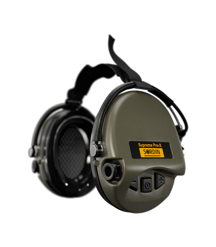 Casque anti bruit Suprême Pro-X vert olive serre-nuque tissu noir / Casque électronique / BAB.