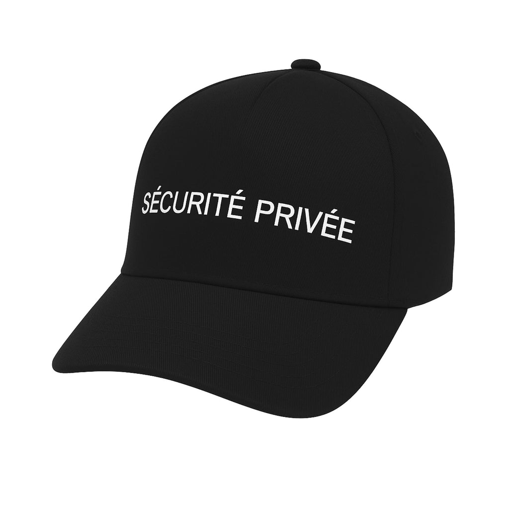 Casquette Sécurité Privée / Noire réflective blanc. OPEX DCA.