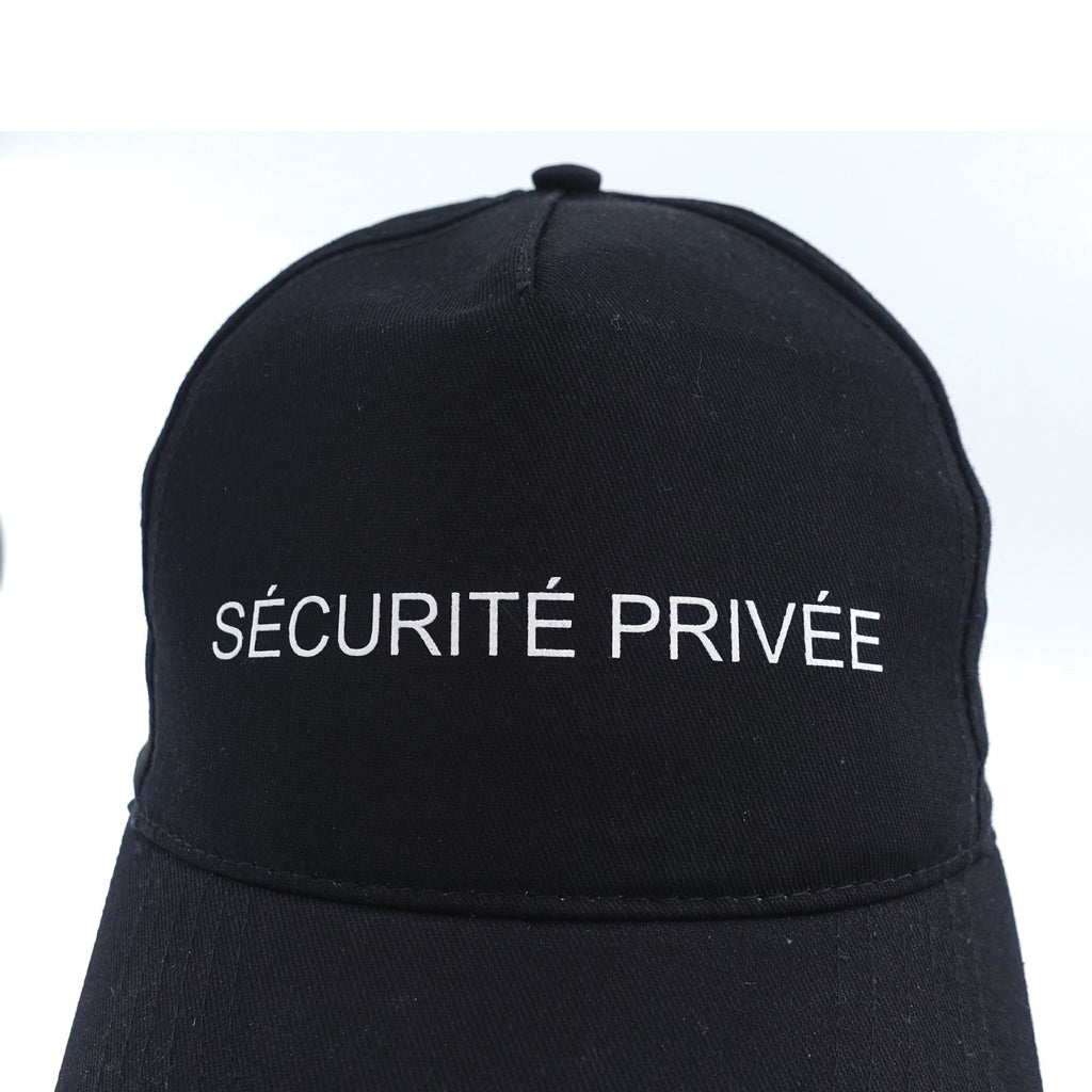 Casquette Sécurité Privée / Noire réflective blanc. OPEX DCA.