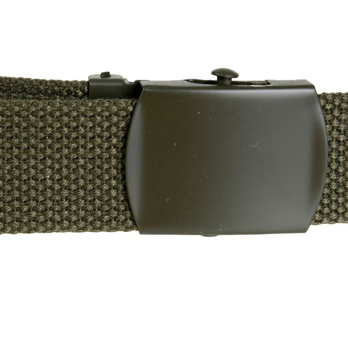 Ceinture règlementaire à boucle vert olive / Vert Olive. ARES.