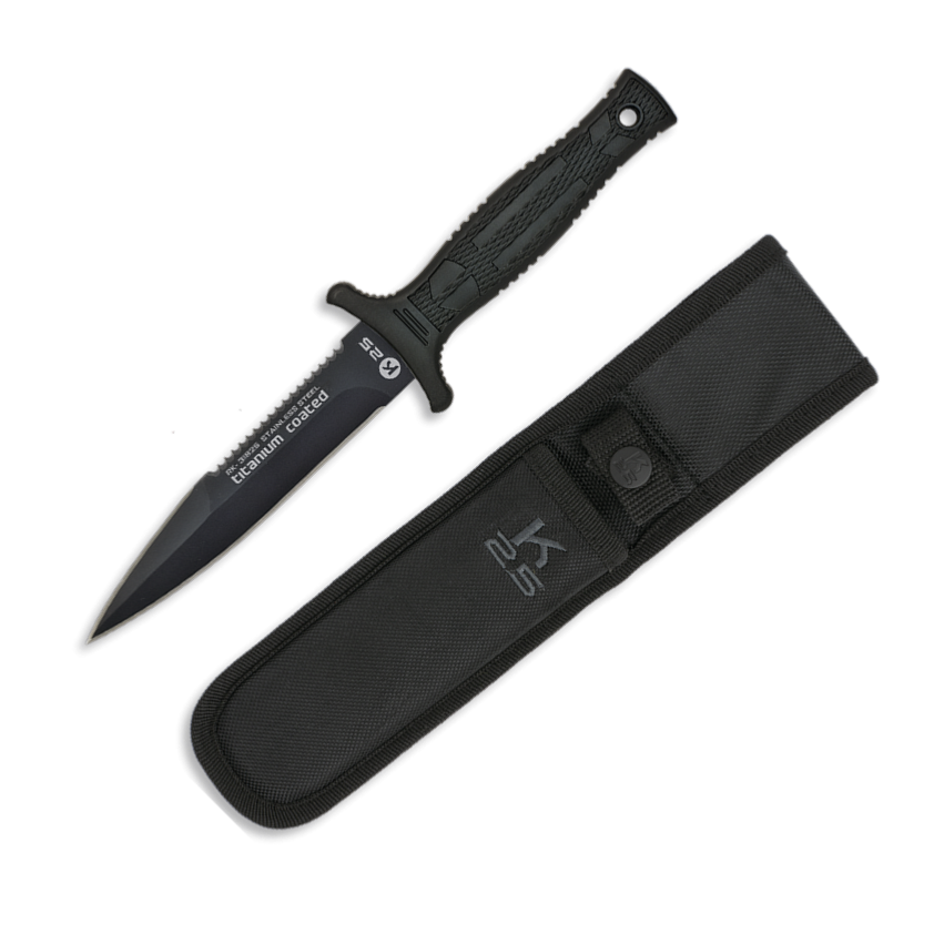 Couteau, Poignard avec étui / 31825 / Noir. K25.