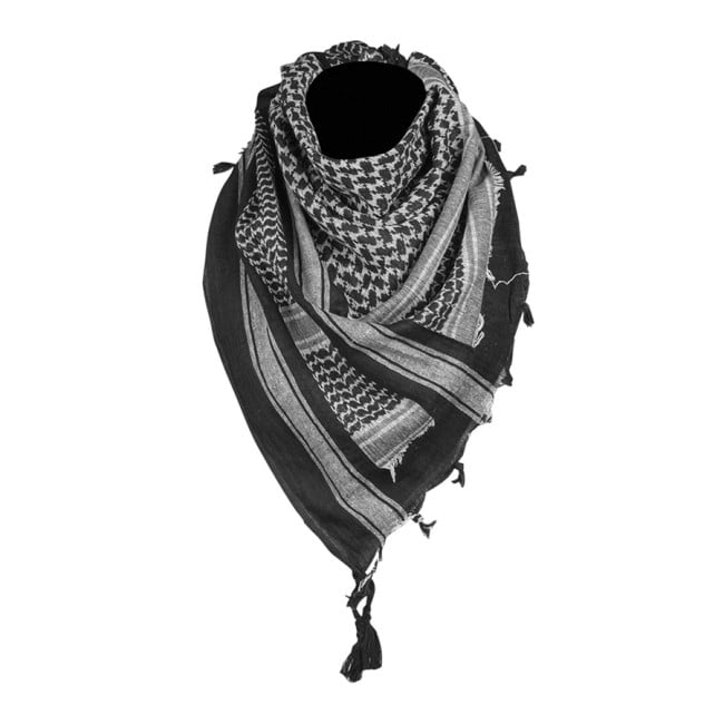 Shemagh / Echarpe / Foulard / Blanc, Noir. MILTEC.