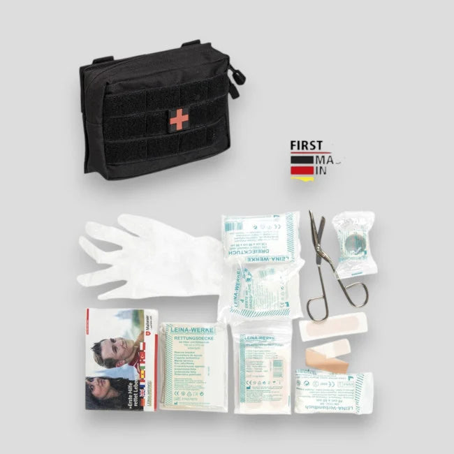 Kit premier secours Leina / 25 pièces / Pouch / Noir. MILTEC