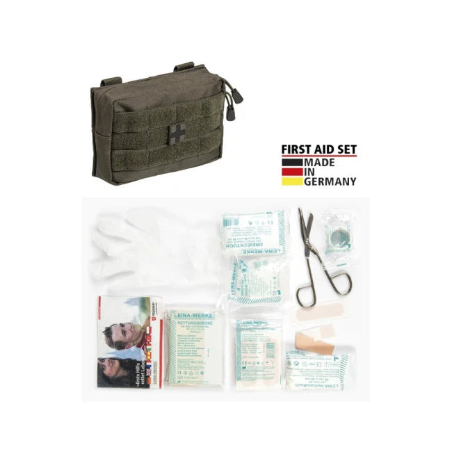 Kit premier secours Leina / 25 pièces / Pouch / Vert Olive. MILTEC.