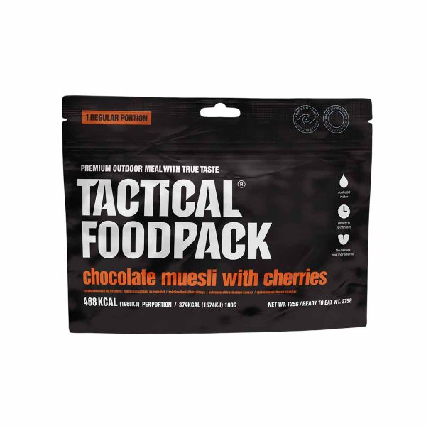 Ration de survie - Muesli chocolat aux cerises. Tactical Foodpack.