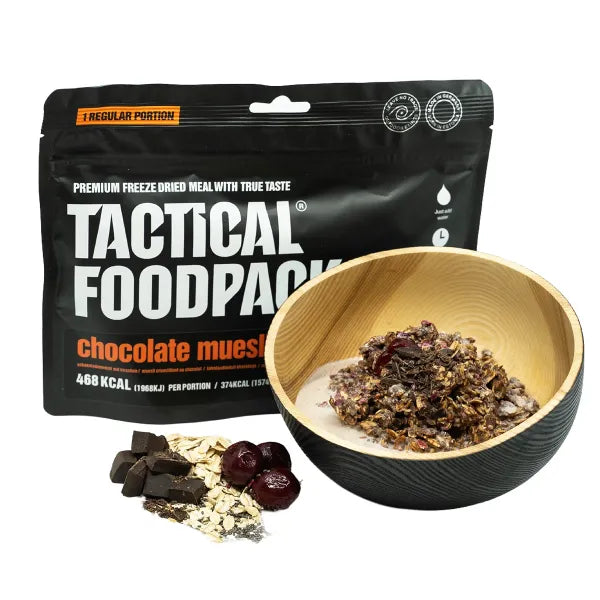 Ration de survie - Muesli chocolat aux cerises. Tactical Foodpack.