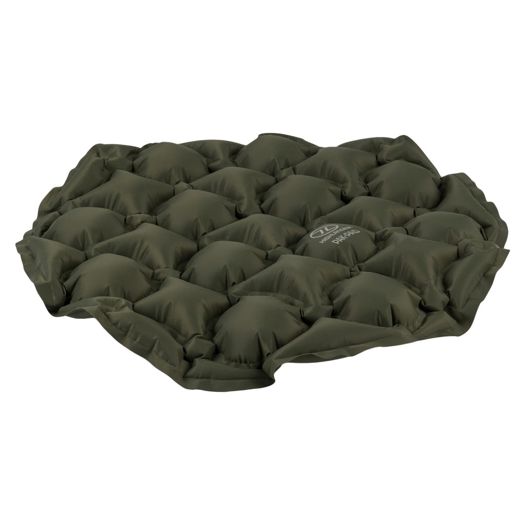 Coussin, siège / Oreiller gonflable / Vert Olive. HIGHLANDER.