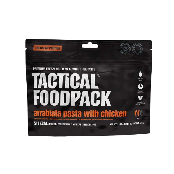 Ration de survie - Arrabiata Pasta With Chicken. Tactical Foodpack.