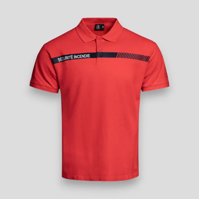 Polo SÉCU-ONE Sécurité Incendie rouge.