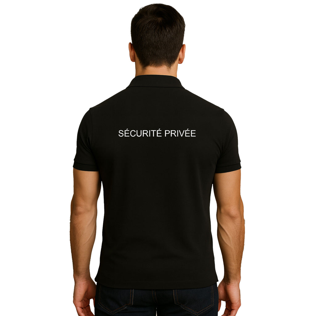 Polo Sécurité Privée Rétro réfléchissant nouvelles normes / Noir. OPEX DCA.
