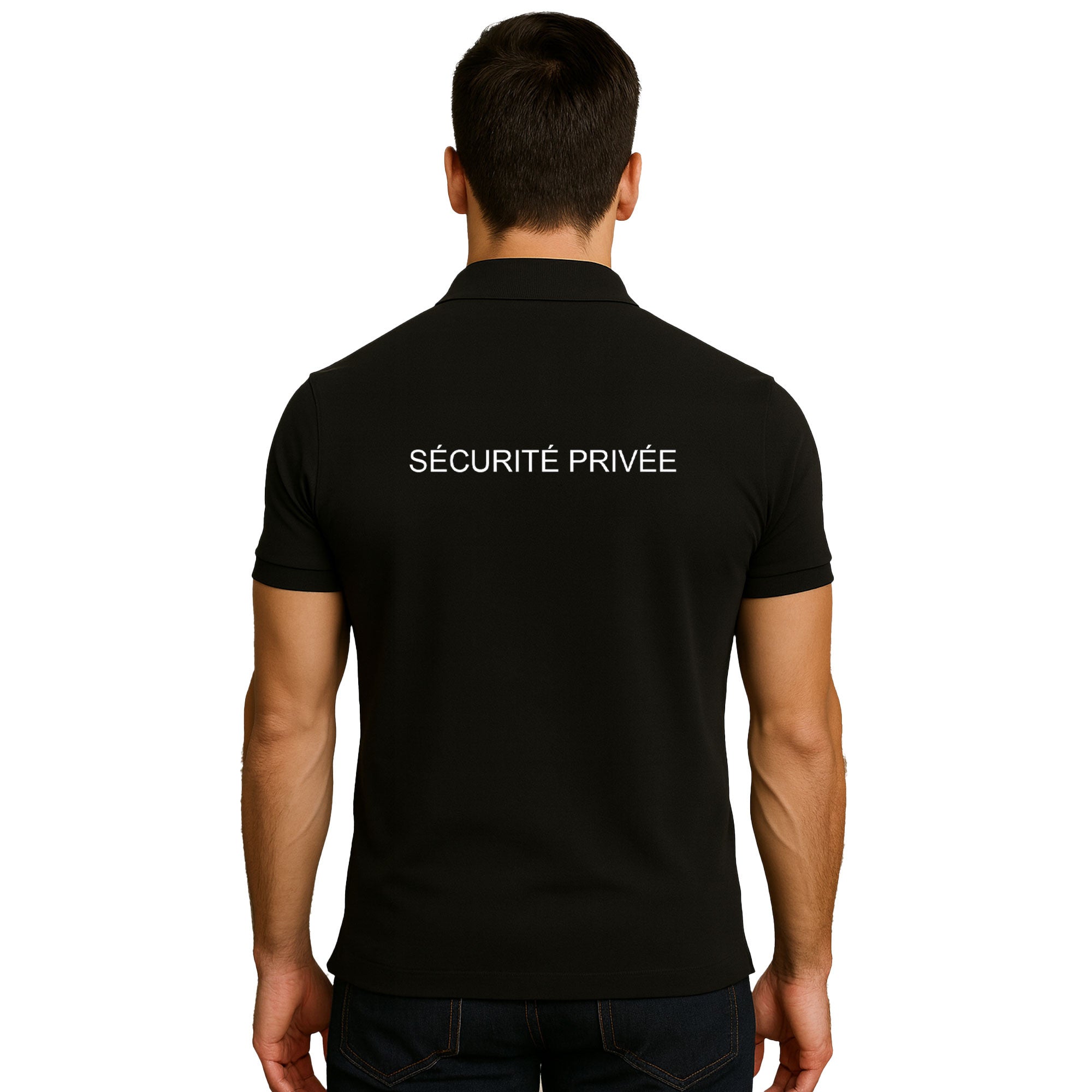 Polo Sécurité Privée Rétro réfléchissant nouvelles normes / Noir. OPEX DCA.