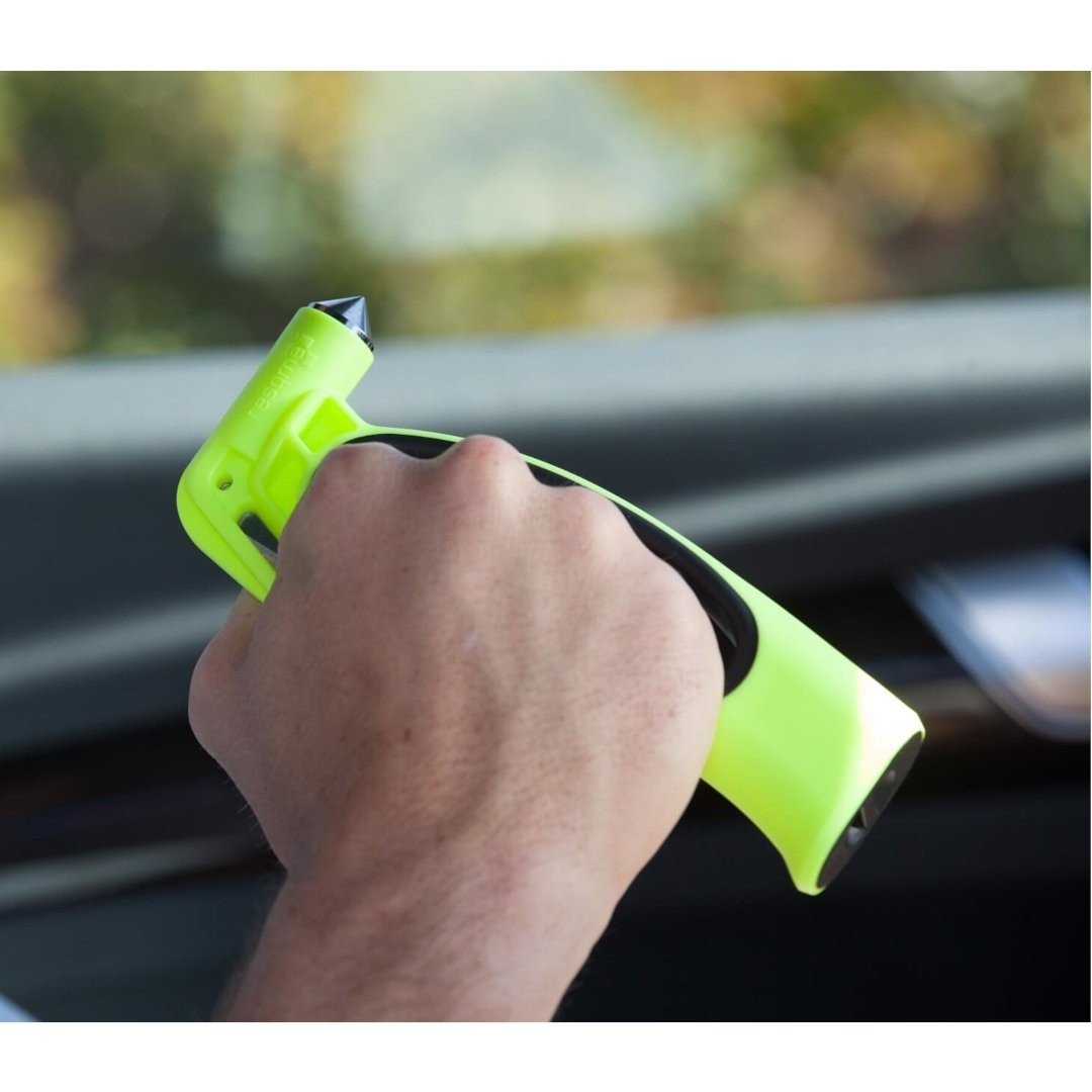 Marteau brise vitre / Coupe Sangle / Urgence / Jaune.