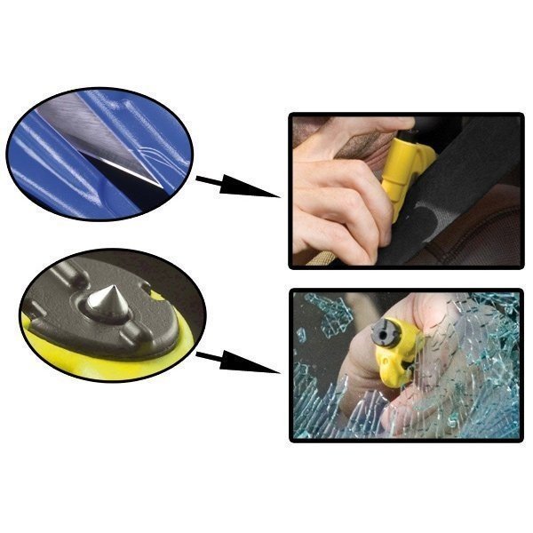 Brise vitre, coupe sangle / Porte clés / Urgence / Orange.