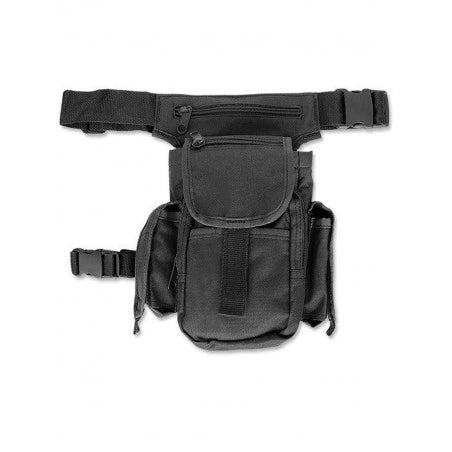Pochette de jambe, cuisse Multipoches / Sac à dos / Pouch / Moto / Noir. MILTEC.