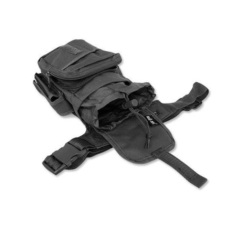 Pochette de jambe, cuisse Multipoches / Sac à dos / Pouch / Moto / Noir. MILTEC.