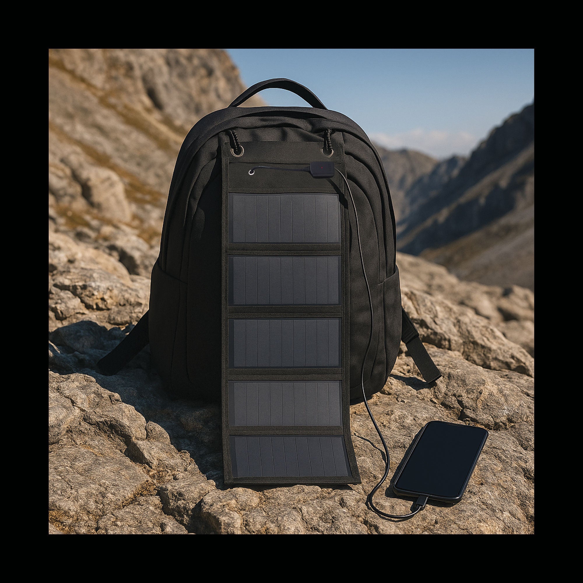 Chargeur Solaire / Téléphone / Noir. DCA OPEX.