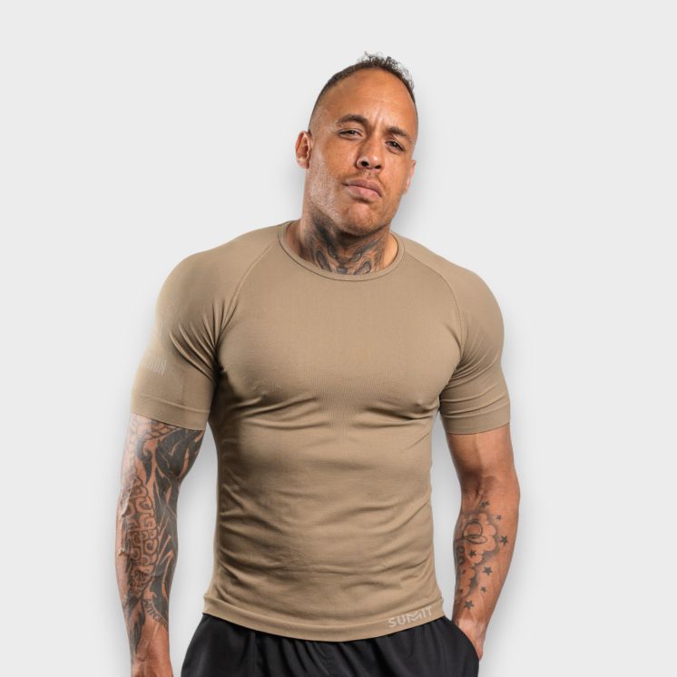 T shirt FLIGHT / Active Line / Thermique / Baselayer / Sable. SUMMIT OUTDOOR.