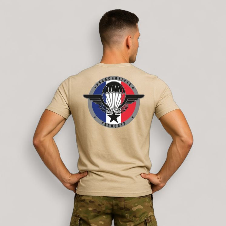 T-shirt manche courte Parachutiste Français Sable / TAN. SUMMIT OUTDOOR.