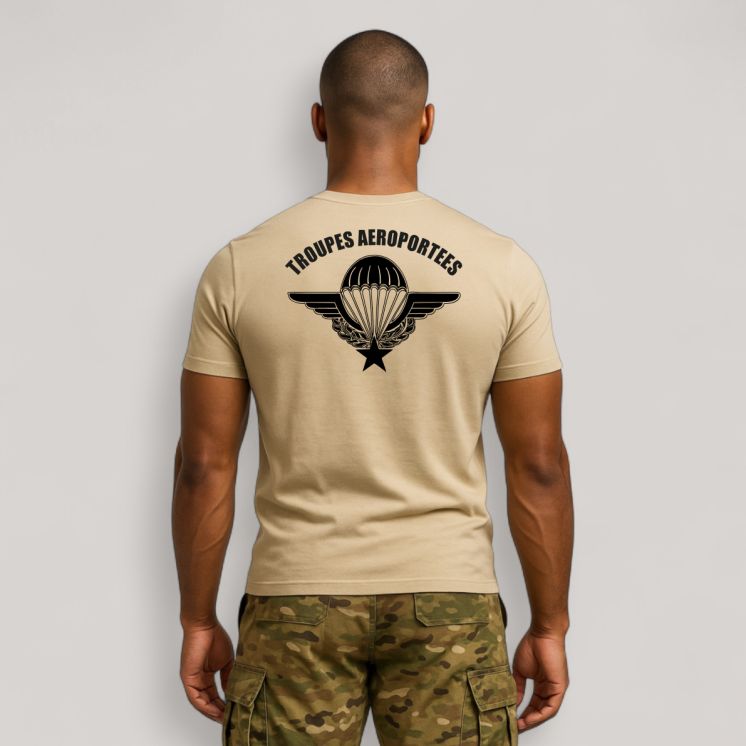 T-shirt manche courte Troupes Aéroportées Sable / TAN. SUMMIT OUTDOOR.