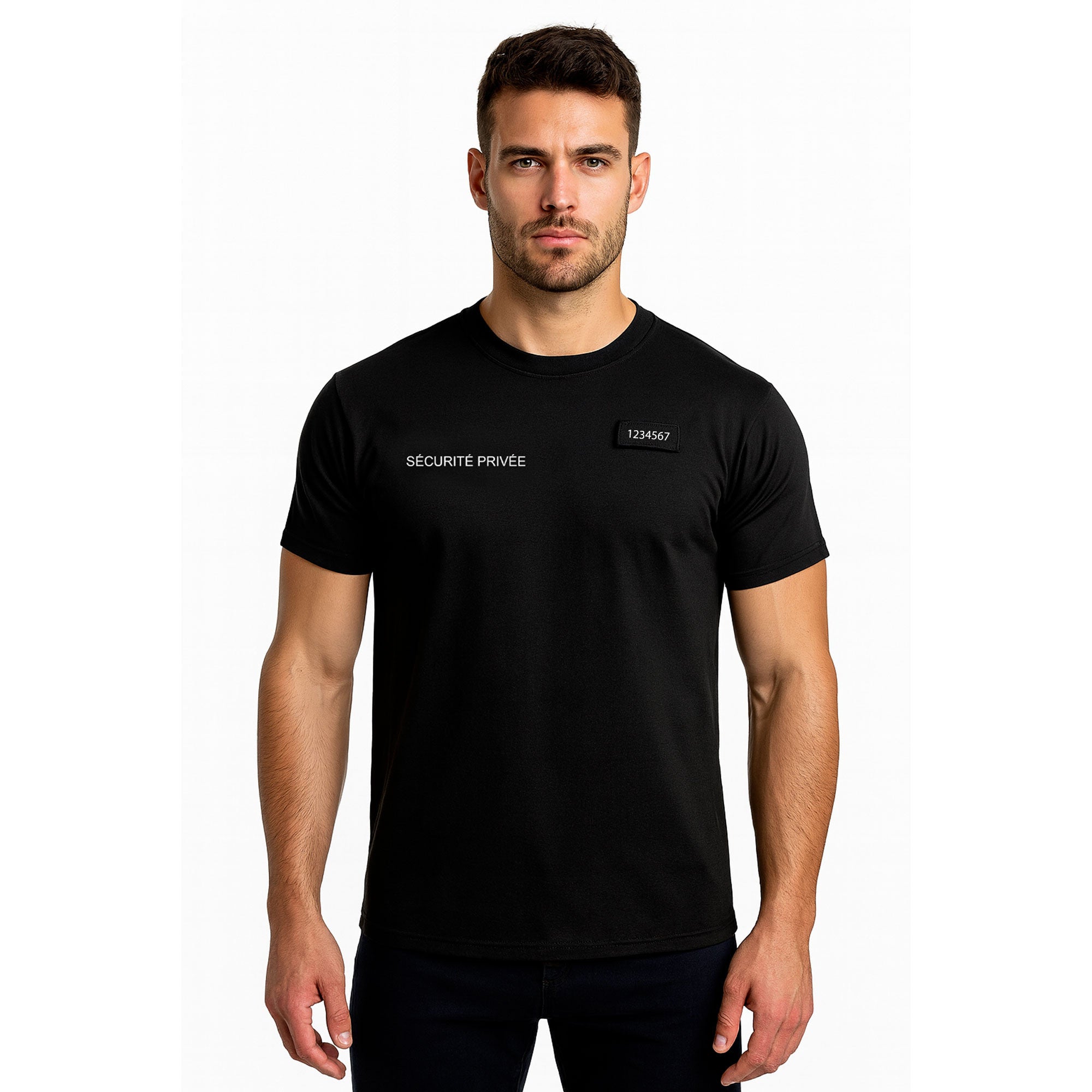 T-shirt Sécurité Privée rétro réfléchissant nouvelles normes / Noir. OPEX DCA.