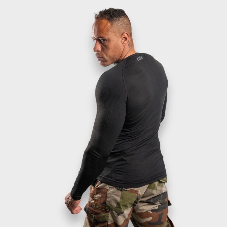 Baselayer / Haut "Atacama" / +10°, -10° / Thermique / T-shirt manche longue / Noir. SUMMIT OUTDOOR.