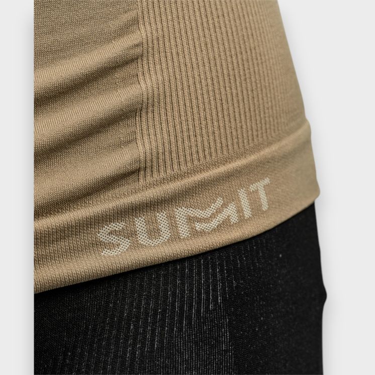 Baselayer / Haut "Atacama" / +10°, -10° / Thermique / T-shirt manche longue / Sable. SUMMIT OUTDOOR.