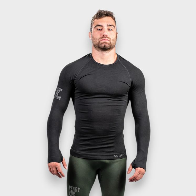 Baselayer / Thermique / Haut "TAIGA" / T-shirt manche longue / Noir / -10°, -20°. SUMMIT OUTDOOR.
