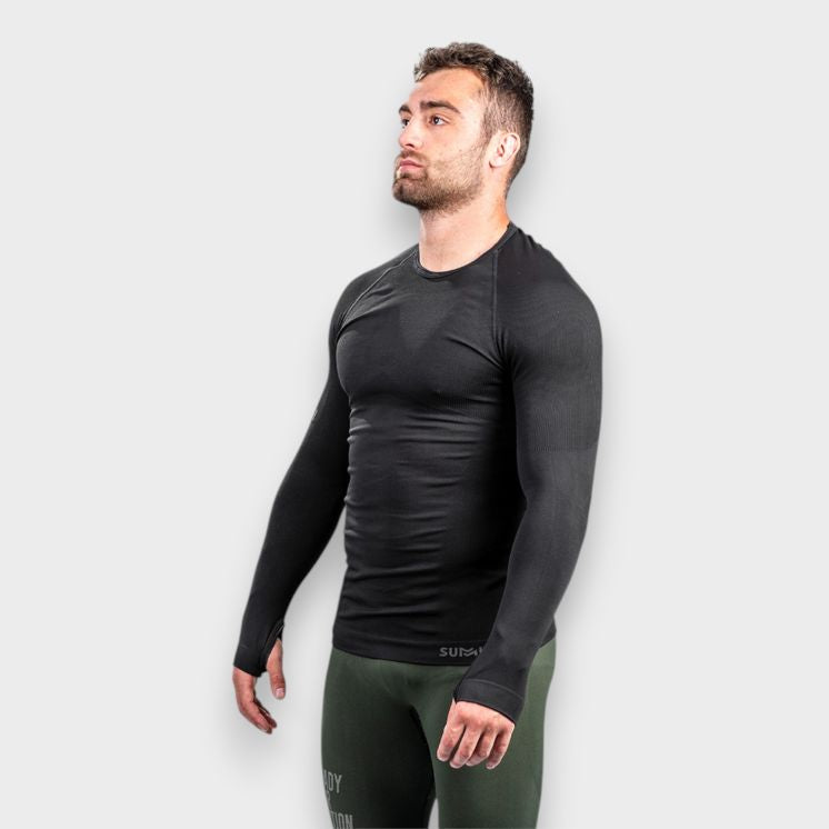 Baselayer / Thermique / Haut "TAIGA" / T-shirt manche longue / Noir / -10°, -20°. SUMMIT OUTDOOR.
