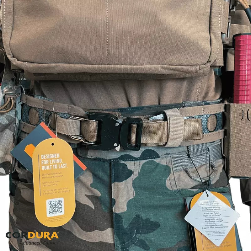 Ceinturon tactique / Ligne Basse / Ceinture tactique  "VELOCITY BELT" /  Sable. HONOR.